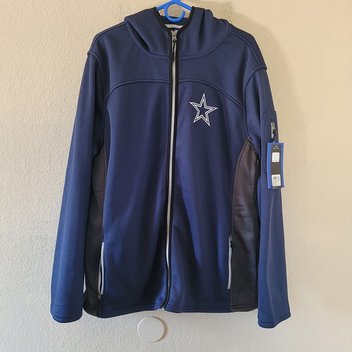 NWT Dallas Cowboys NFL Ultra GAME 105 Size XL Full Zip Knit Hoodie Jacket Men's
