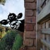 Metal Farm Hollow Peeping Cow Funny Garden Decor