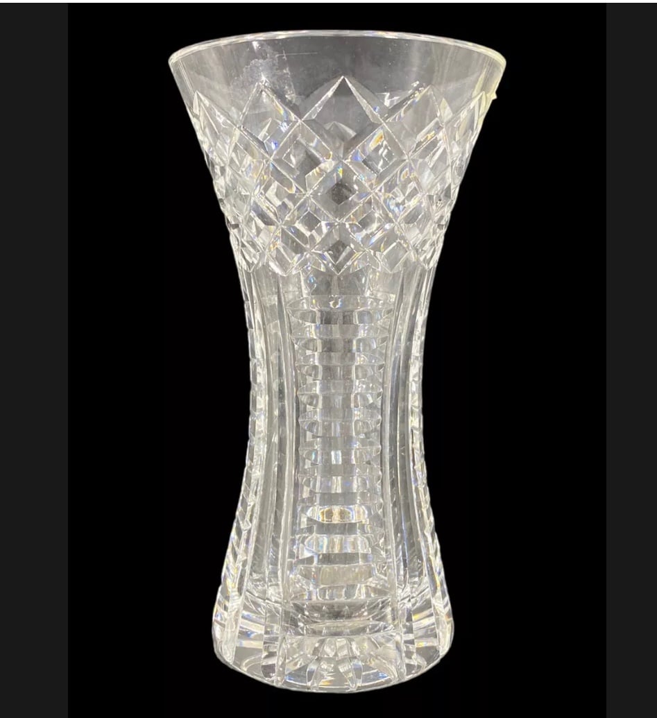 Waterford Cut Crystal Vase 8”H x 4.5” diameter