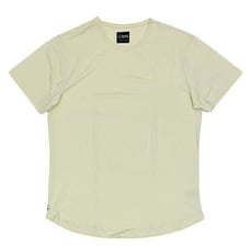 Cuts Clothing Men’s Curve Clothing Lime Green Curve-Hem Short Sleeve Crew Neck P