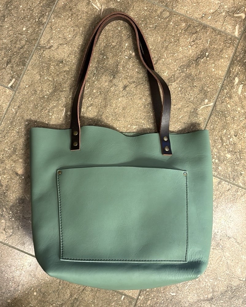 Portland Leather sage leather tote