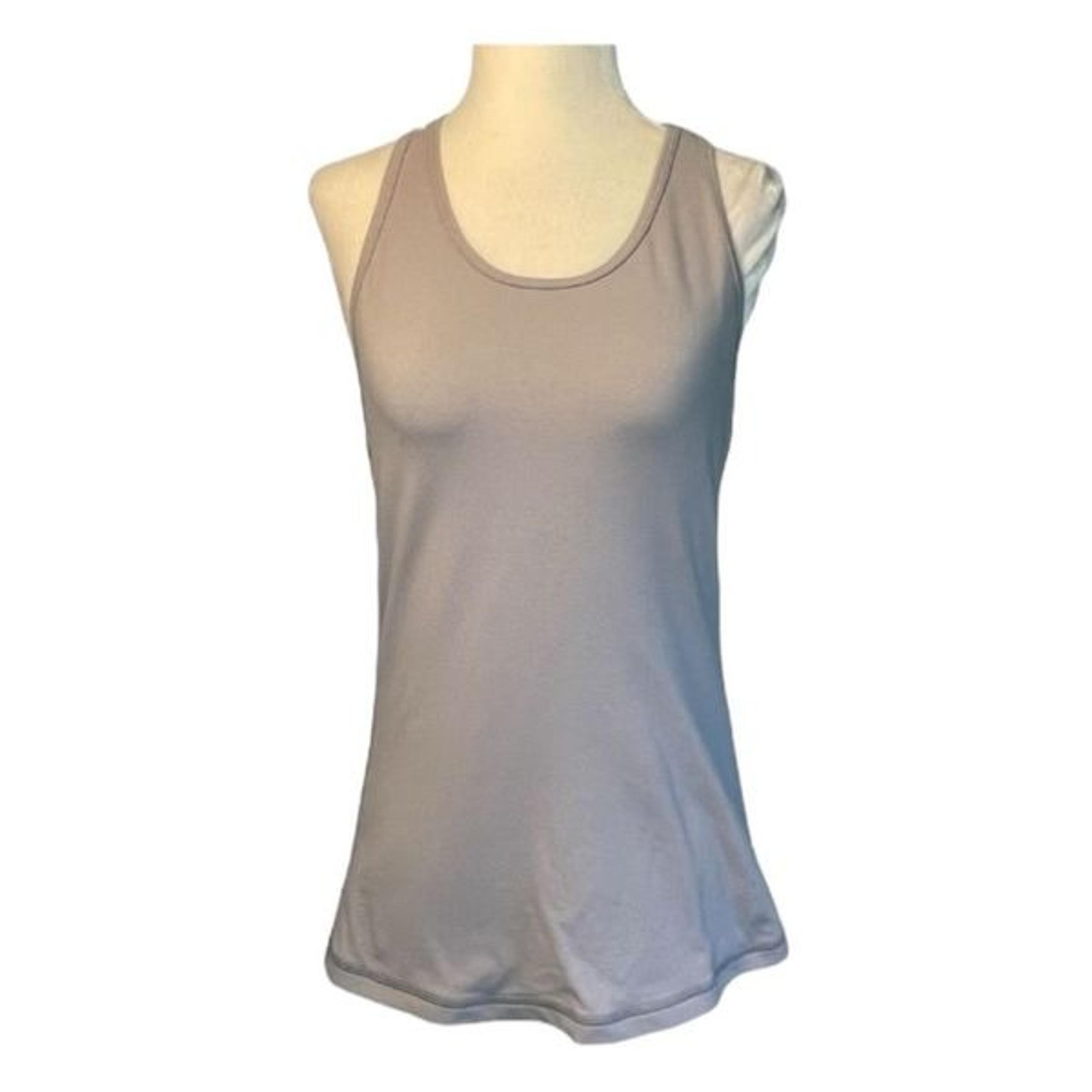 Lucy Activewear Tank Top Gray White Mesh Back Panel Sleeveless Pull-Over M