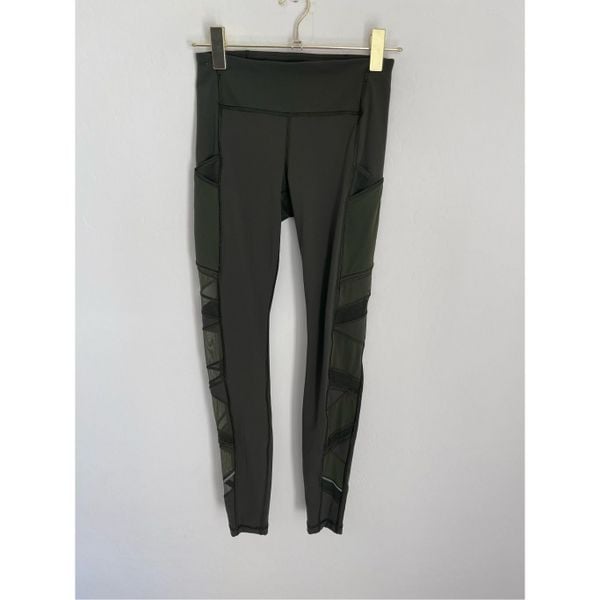 LULULEMON Speed Up Tight *Mesh In Olive Green Size 4