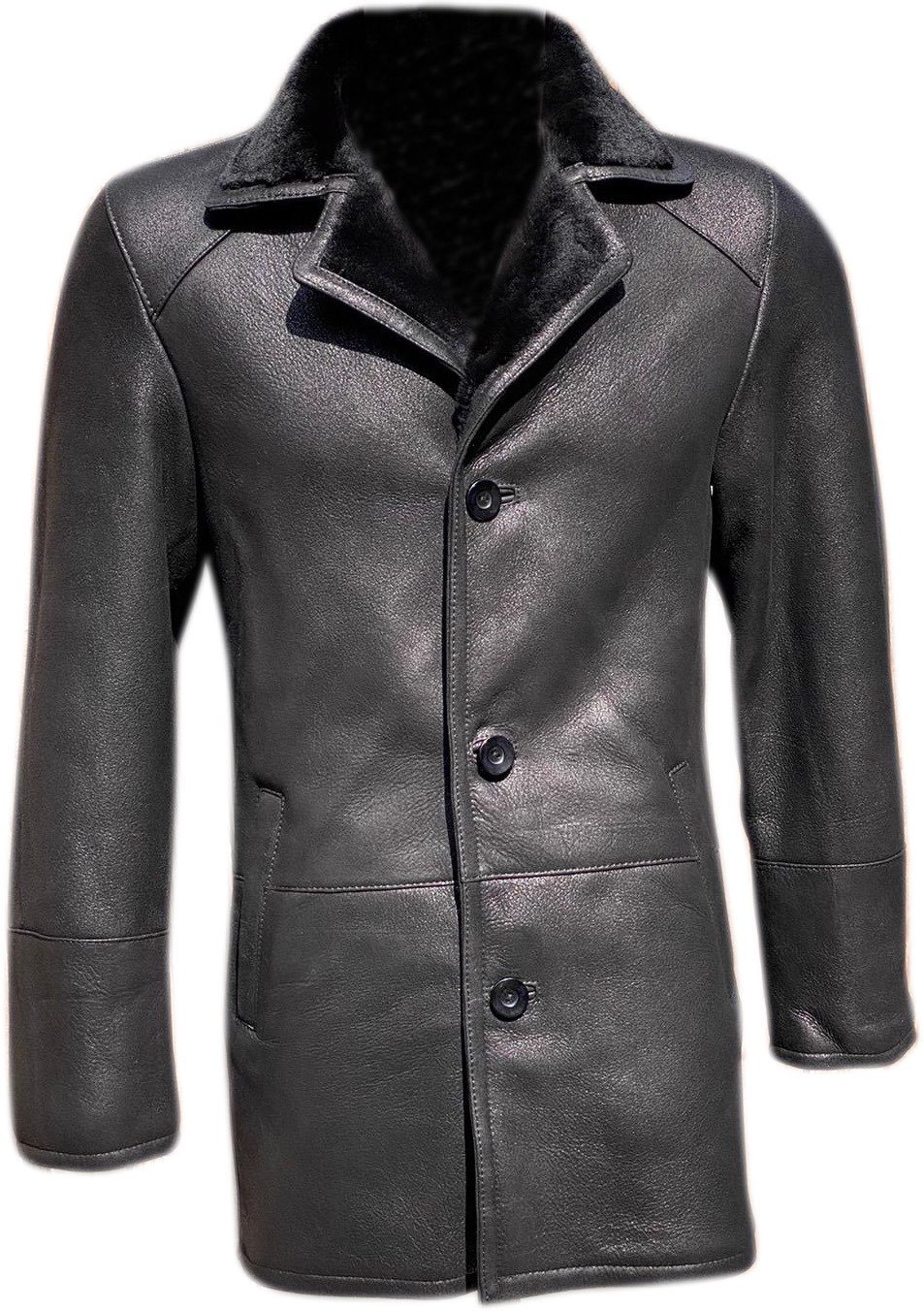 Sheepskin shealing leather coat