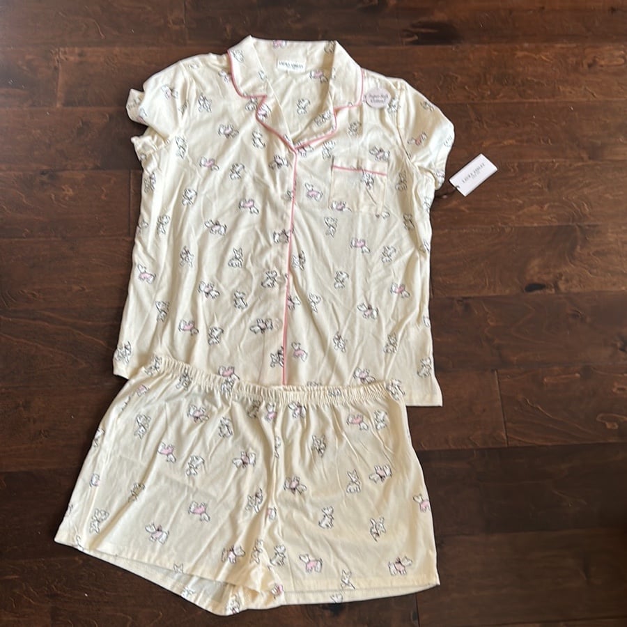 Laura AshleY Pajama Set West Highland Dog Scottie Summer Yellow Westie Sz XL