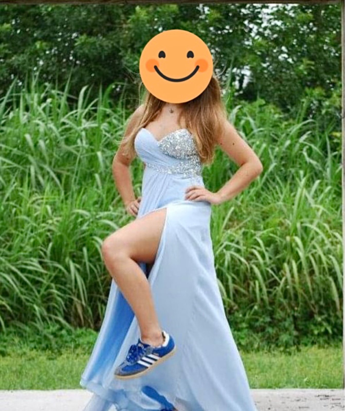 Light Blue Jooz Couture Prom Dress Size 8
