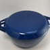 Vintage COPCO D2 DENMARK Blue Large Cast Iron Enamel Dutch Oven W/lid Midcentury