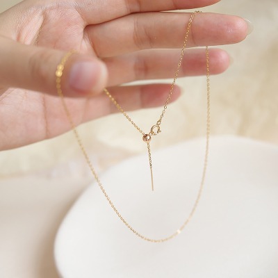 Gaia Linke 14K gold necklace package section chain can wear beads hanging N pend