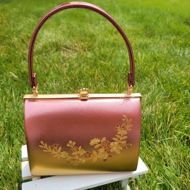 Japanese pink wallet / gold Japanese pur