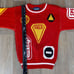 Vintage The Membership Child Sz 8/10 Red Traffic Signs Knit Sweater Made in USA