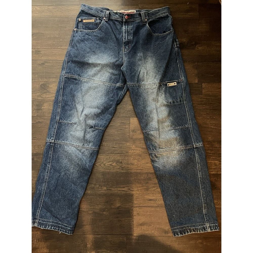 Brooklyn Express Jeans Blue Loose Fit Baggy Wide Leg Denim