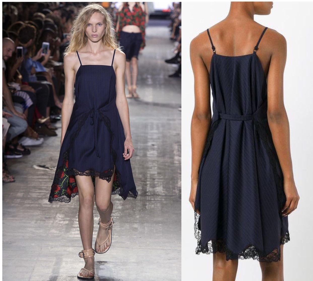 Alexander Wang Lace trim A-line Apron Dr
