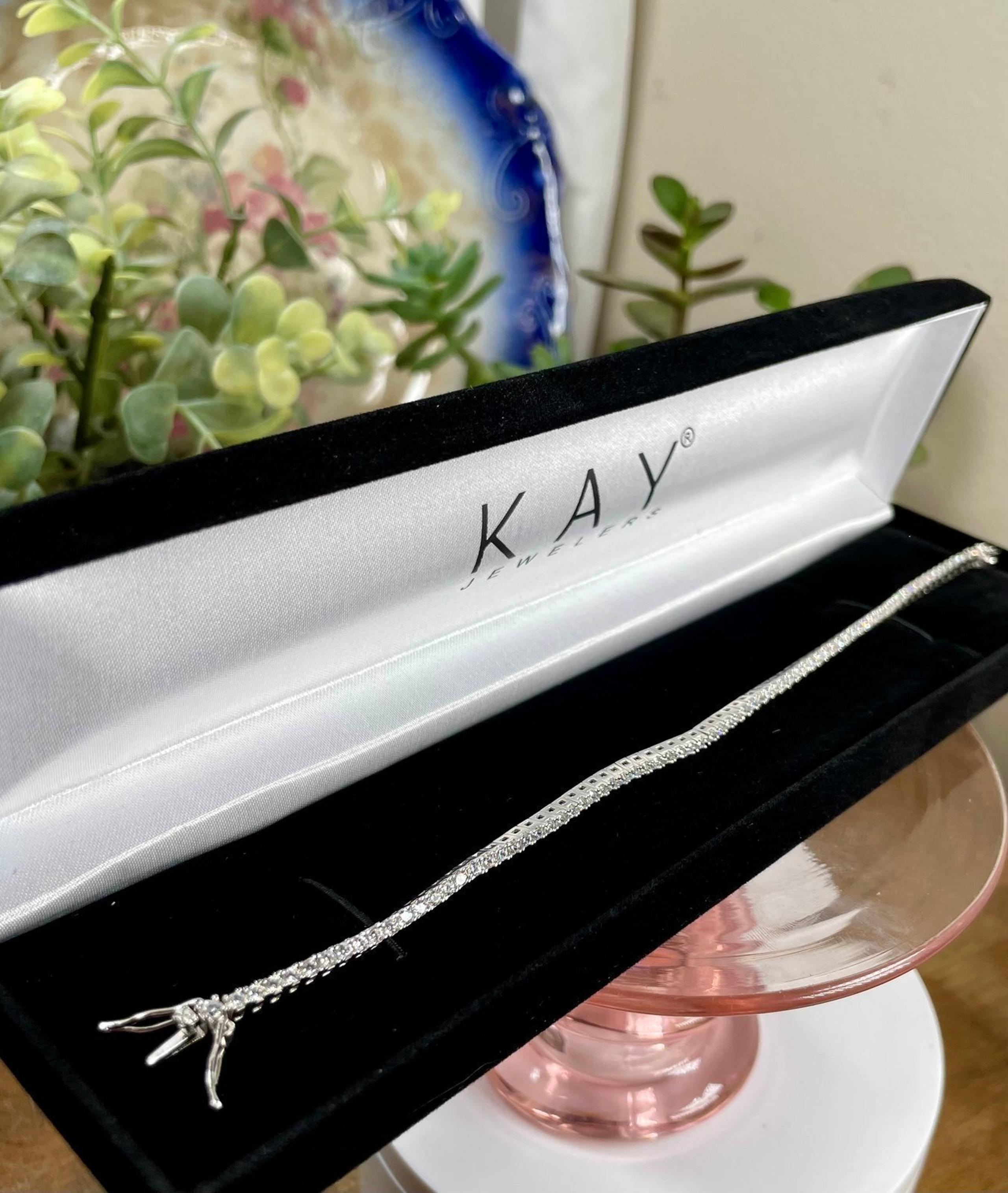 7" 2 Carat GRA Moissanite platinum Bracelet. Kay Jewelers