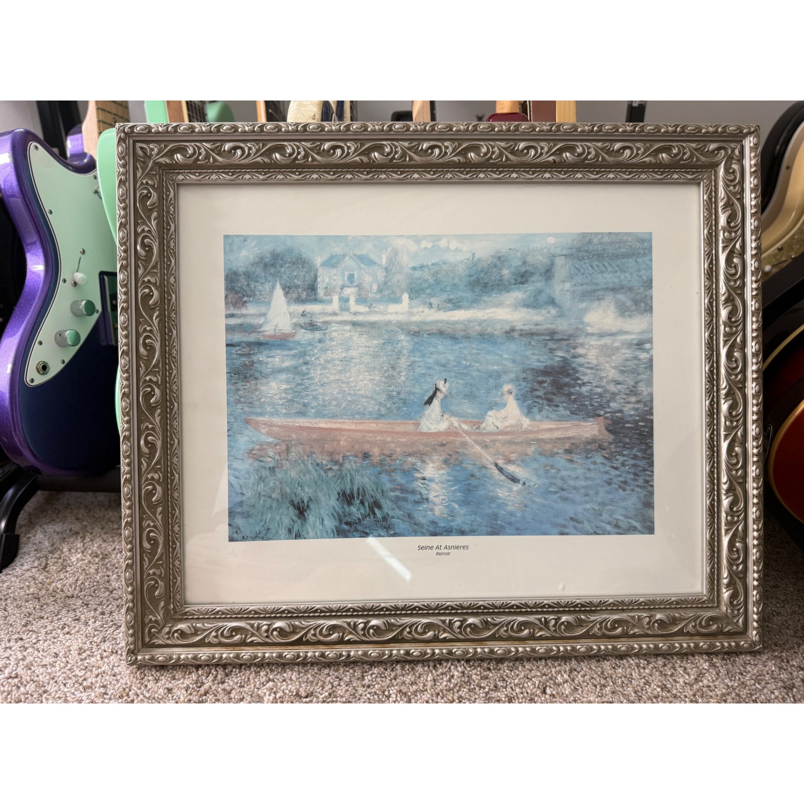Renoir Seine At Asnieres Framed Print Wall Art Decor reproduction 23x20