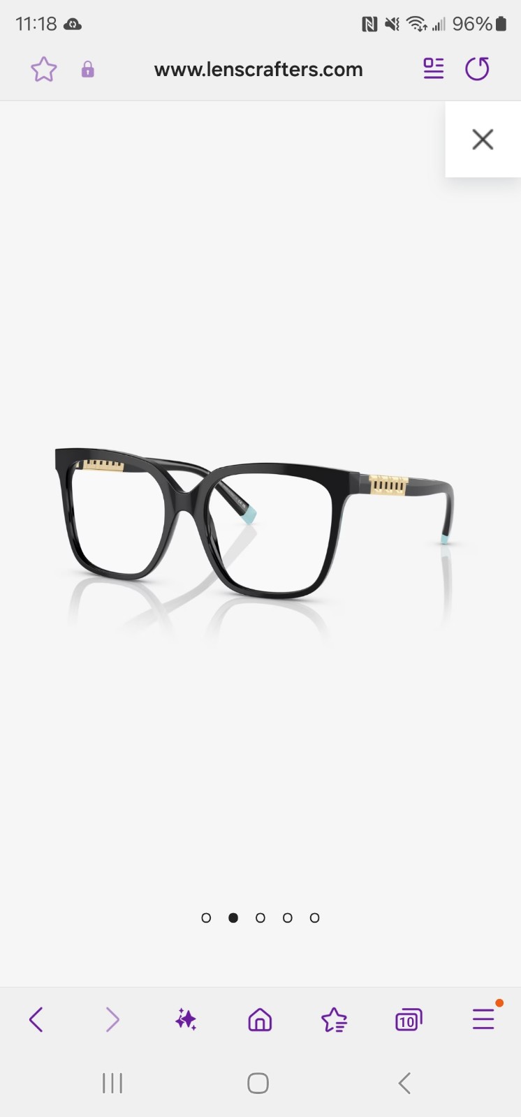 Tiffany eyeglasses tf2227 black 52-17-140 nwot