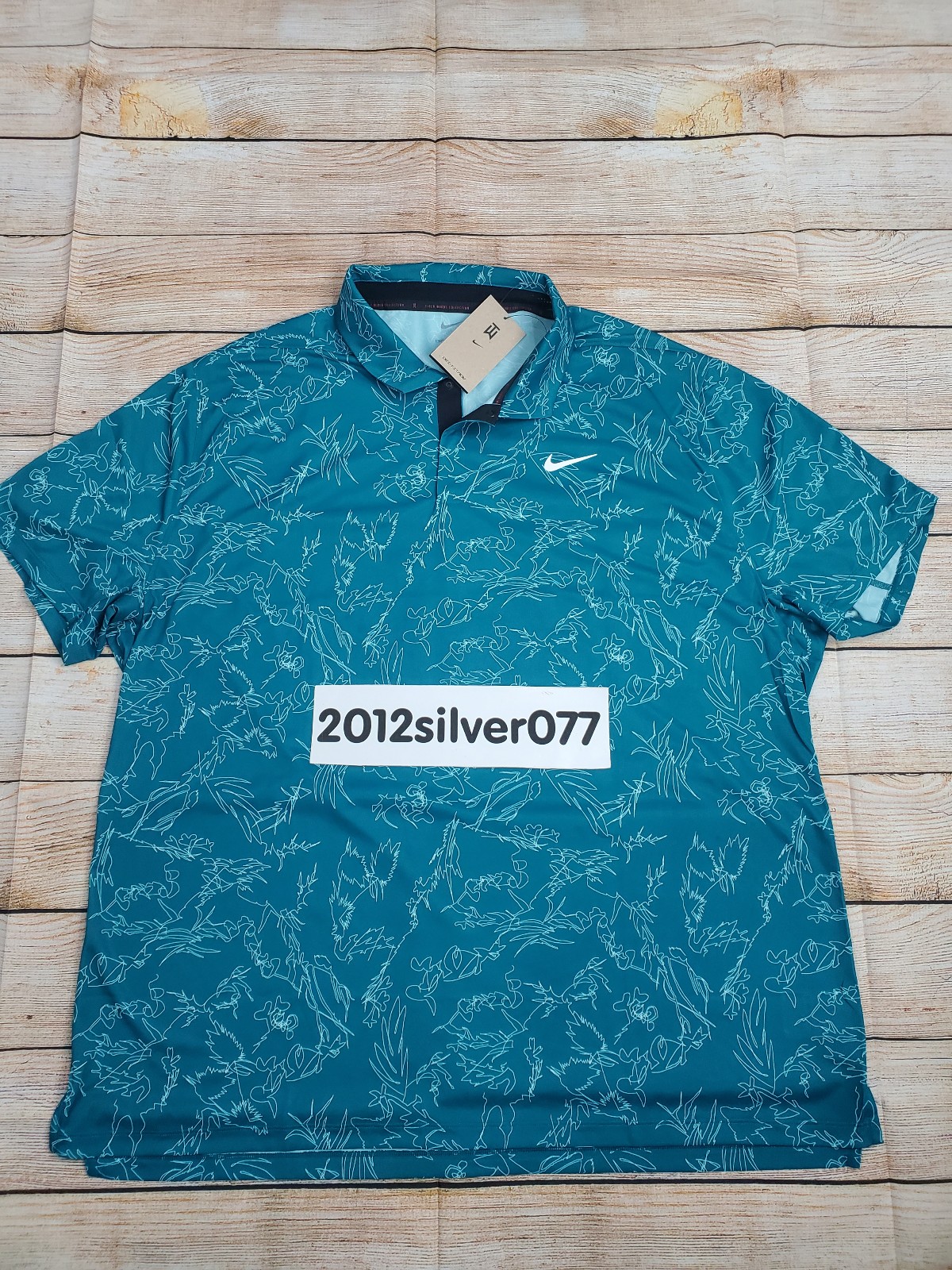 Size 2XL Nike Men's Dri-Fit ADV TW Tiger Woods Golf Polo DX6092-381 Green Print
