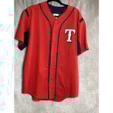 Texas Rangers Michael Young #10 Red MLB Baseball Majestic Jersey Men's M