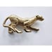 Vintage Gilt Brass Gold Color Cheetah Cat Panther Leopard Statue Sculpture 10.5