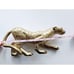 Vintage Gilt Brass Gold Color Cheetah Cat Panther Leopard Statue Sculpture 10.5