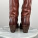 FRYE 77230 Jane Stitch Redwood Brown Pebbled Leather Tall Heeled Boots (Sz 7)