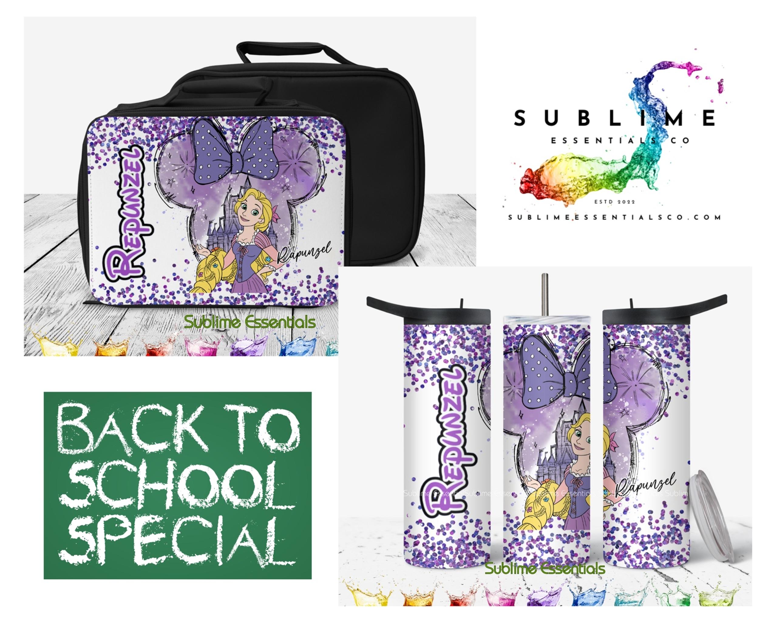 Lunchbag & Tumbler Set - Rapunzel Inspired "Glitter Ombre" Back to School SALE