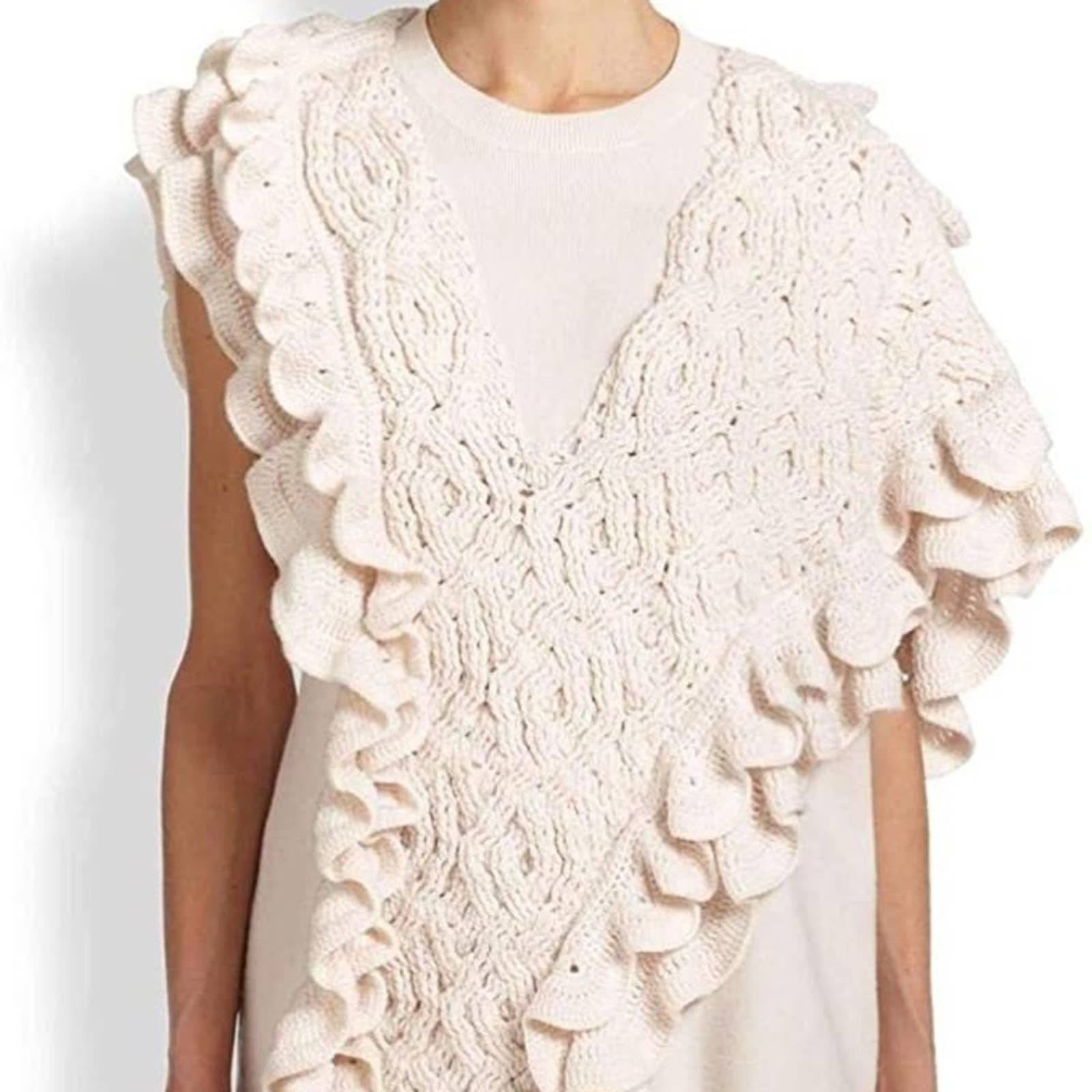 3.1 Phillip Lim wool crochet sweater vest ruffled