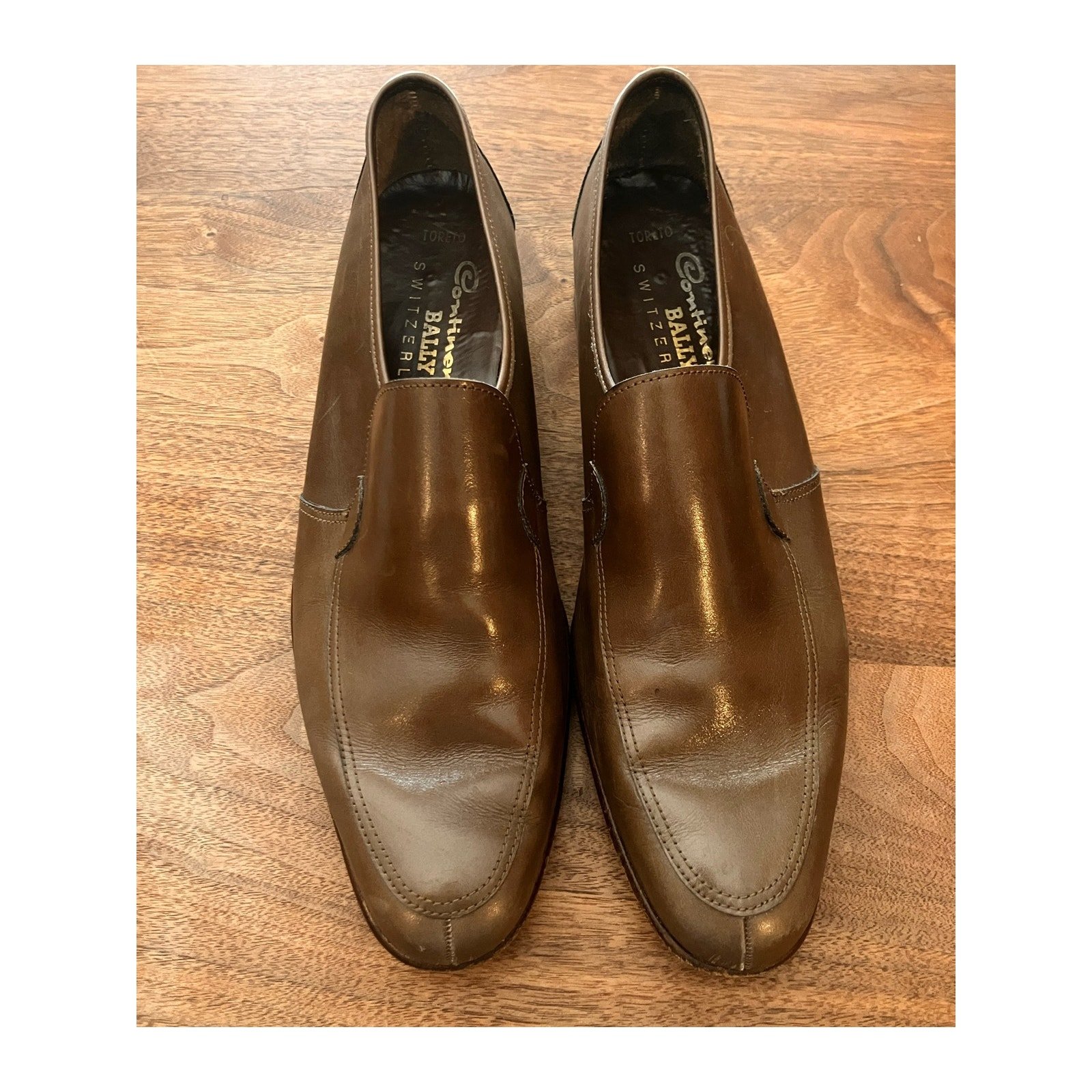 Bally Switzerland Calf Leather Loafers 11M Mens Taupe Brown Chelsea Toreto VTG