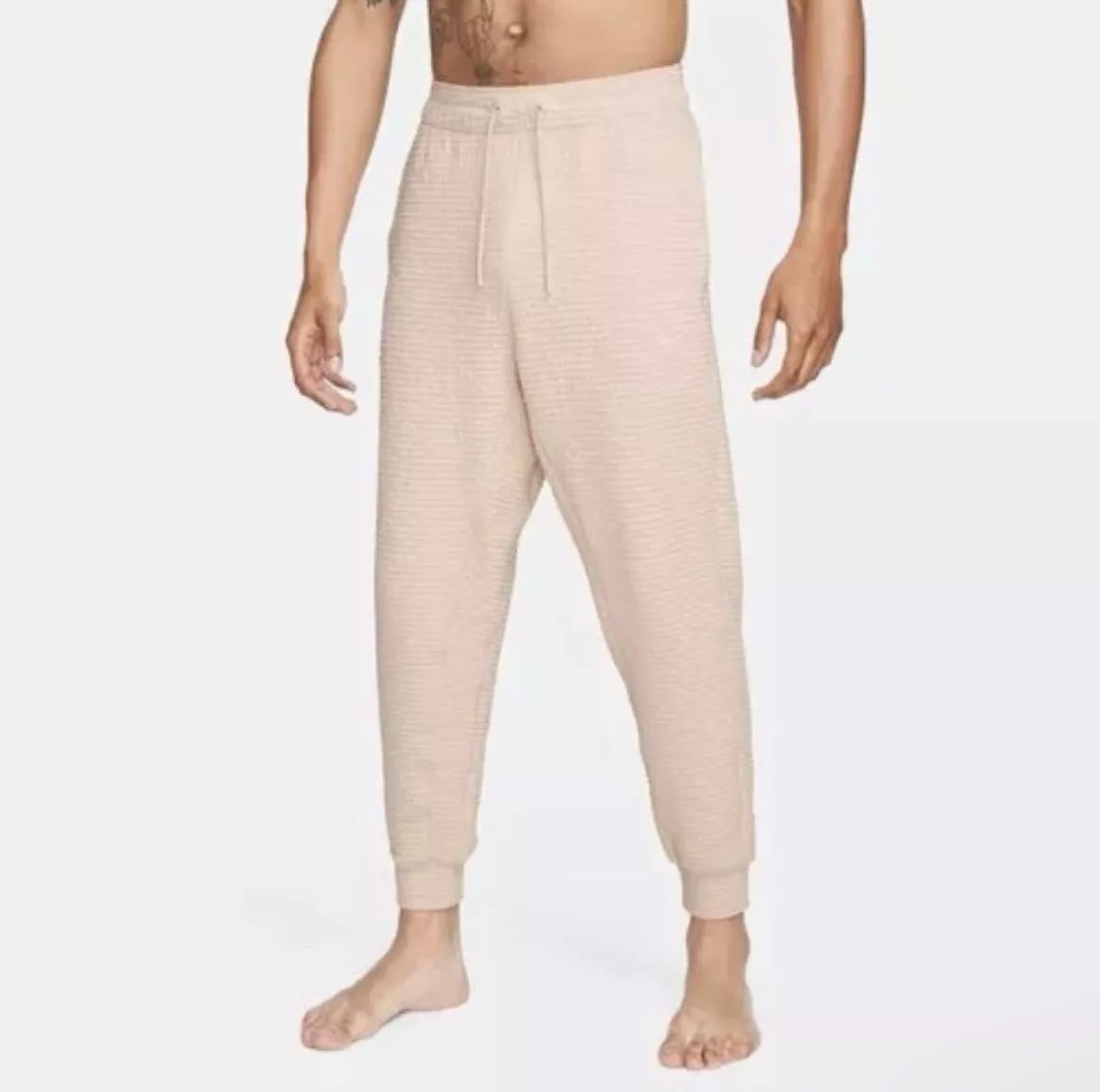 Nike Yoga Dri-Fit Tapered Pants Jacquard Tan (DV9885-126) Men Size Large NWT!