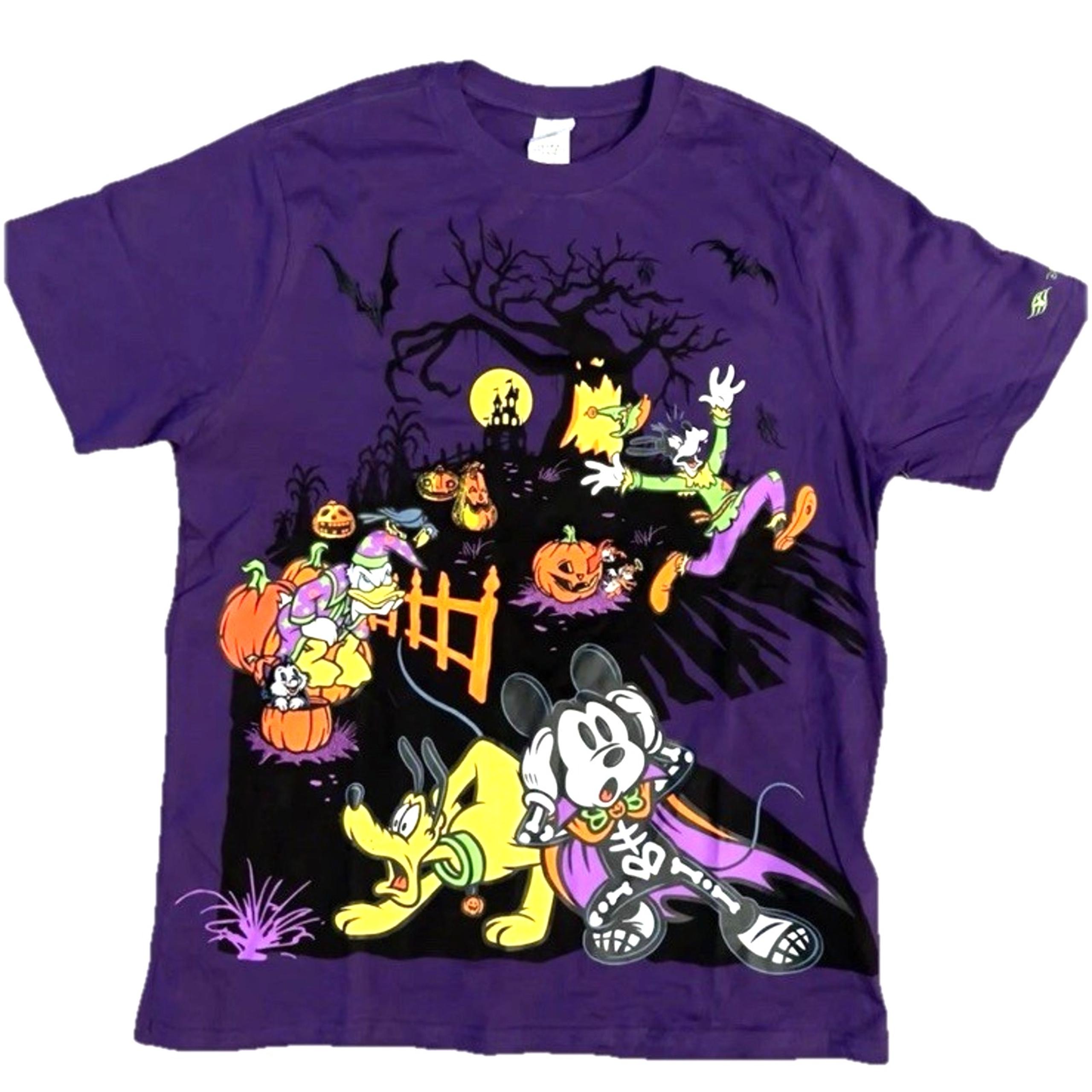 WDW DCL Embroidered Halloween Tee HOTHS MNSSHP Mickey Mouse Size L - Disney