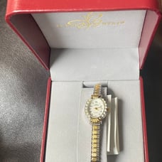 Sarah Coventry Supreme Bezel Gold Tone Watch With Untested Diamonds