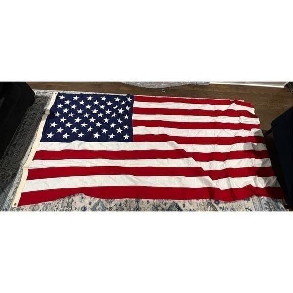 #5 Valley Forge Best Cotton 50 Star 58”x 108' Cotton Sewn American Flag Made USA