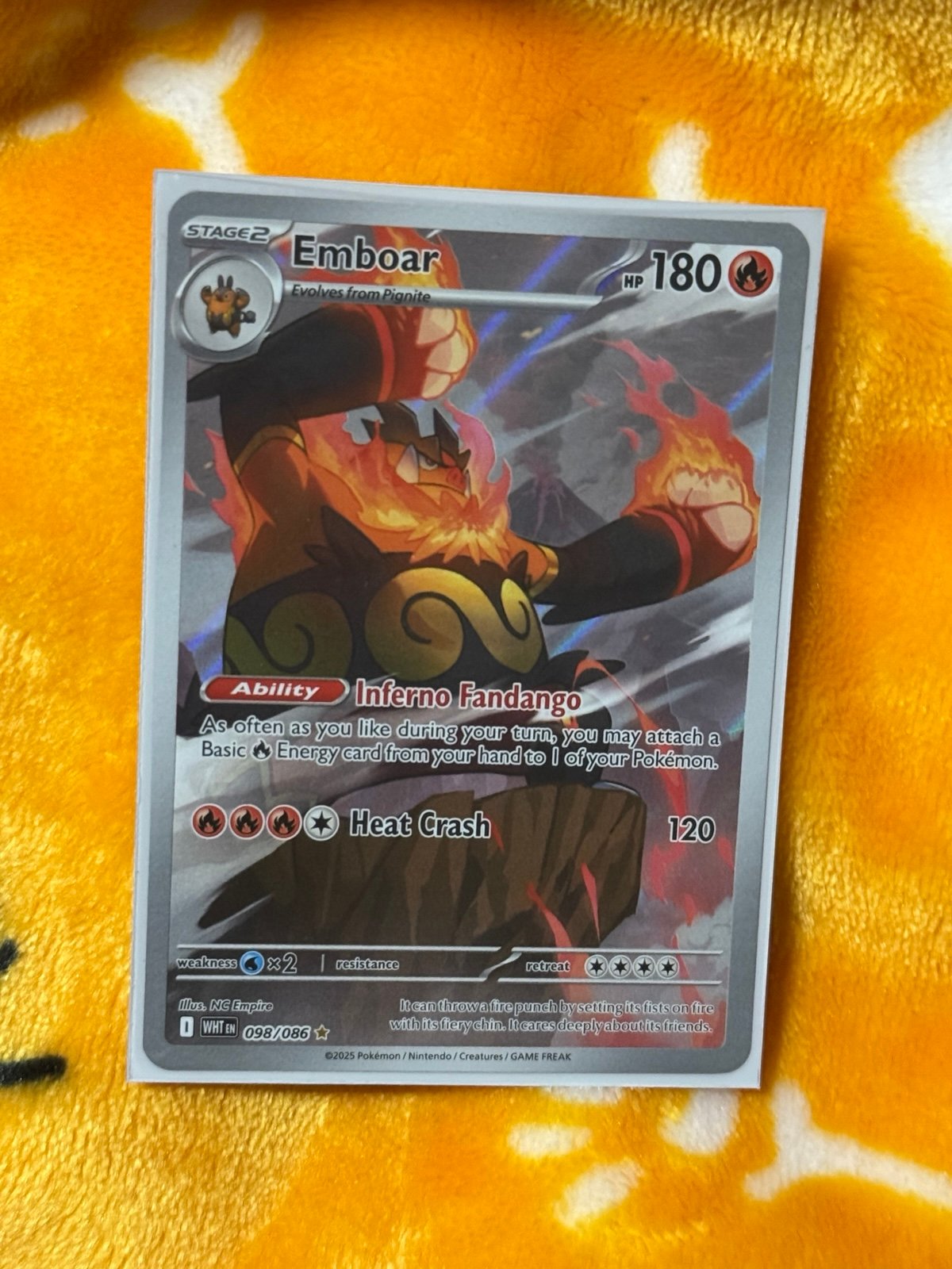 Pokémon TCG NM/ M Emboar 098/086 AR White Flare