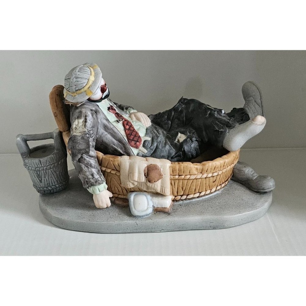 Vintage Emmett Kelly Jr. (EKJ) Porcelain Clown by Flambro: Saturday Night