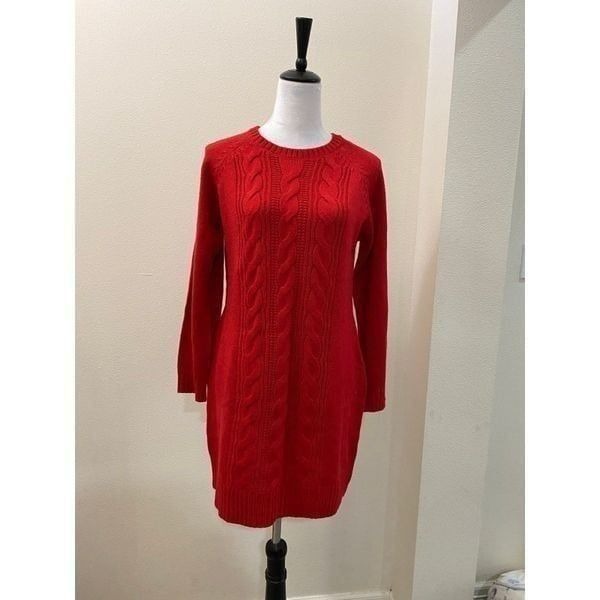 Harper Heritage Francesca's Red Knit Mini Sweater Dress Red Long Sleeve Size M
