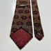 Valentino Cravatte Vintage Tie Made In Italy Red Brown 100% Silk Woven Necktie