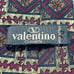 Valentino Cravatte Vintage Tie Made In Italy Red Brown 100% Silk Woven Necktie