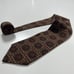 Valentino Cravatte Vintage Tie Made In Italy Red Brown 100% Silk Woven Necktie