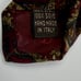 Valentino Cravatte Vintage Tie Made In Italy Red Brown 100% Silk Woven Necktie