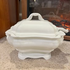 Vintage Red Cliff Ironstone Soup Tureen with Serving Spoon