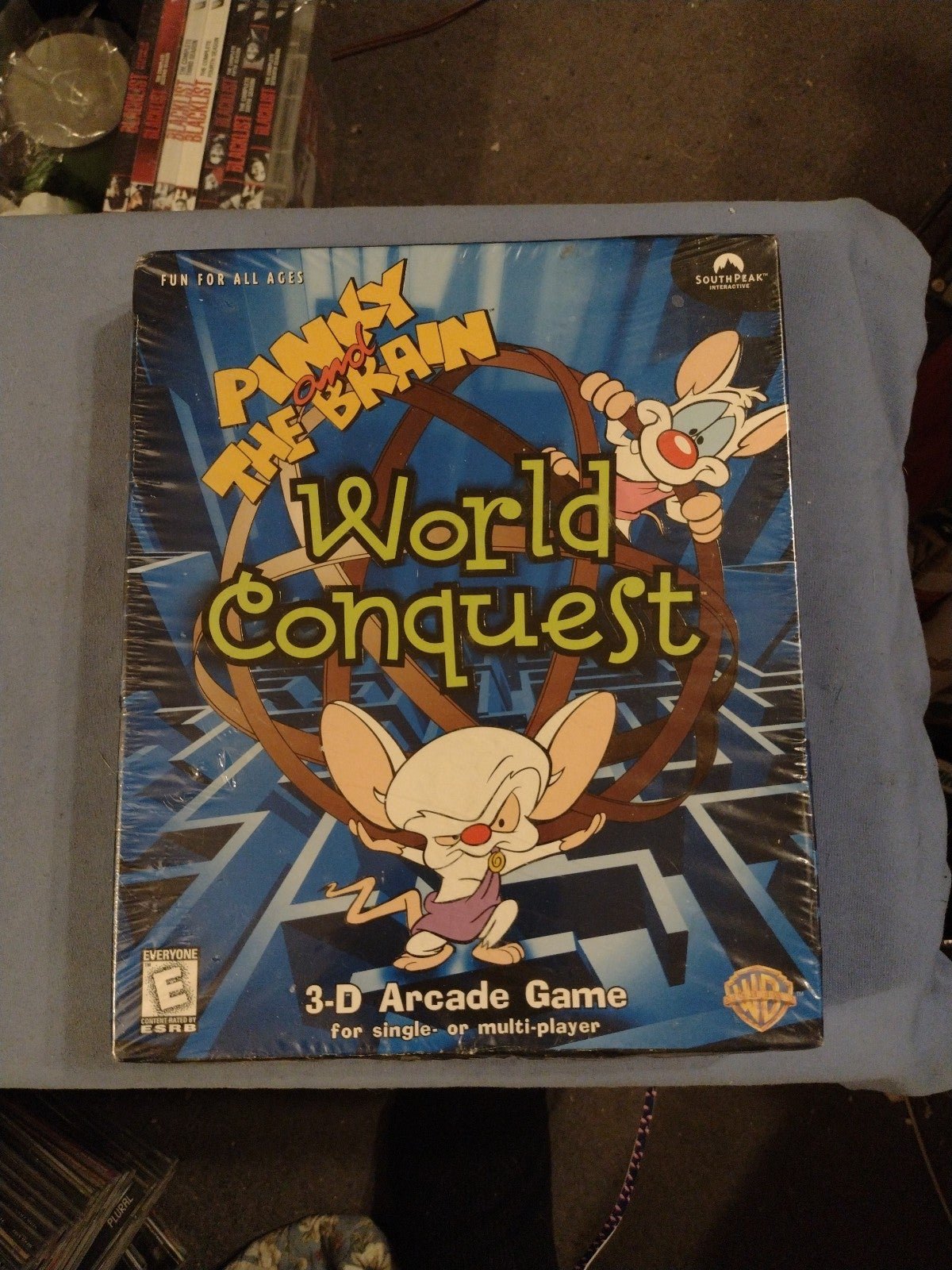 Pinky and The Brain World Conquest 3-D Arcade game Big Box PC Game Rare NEW