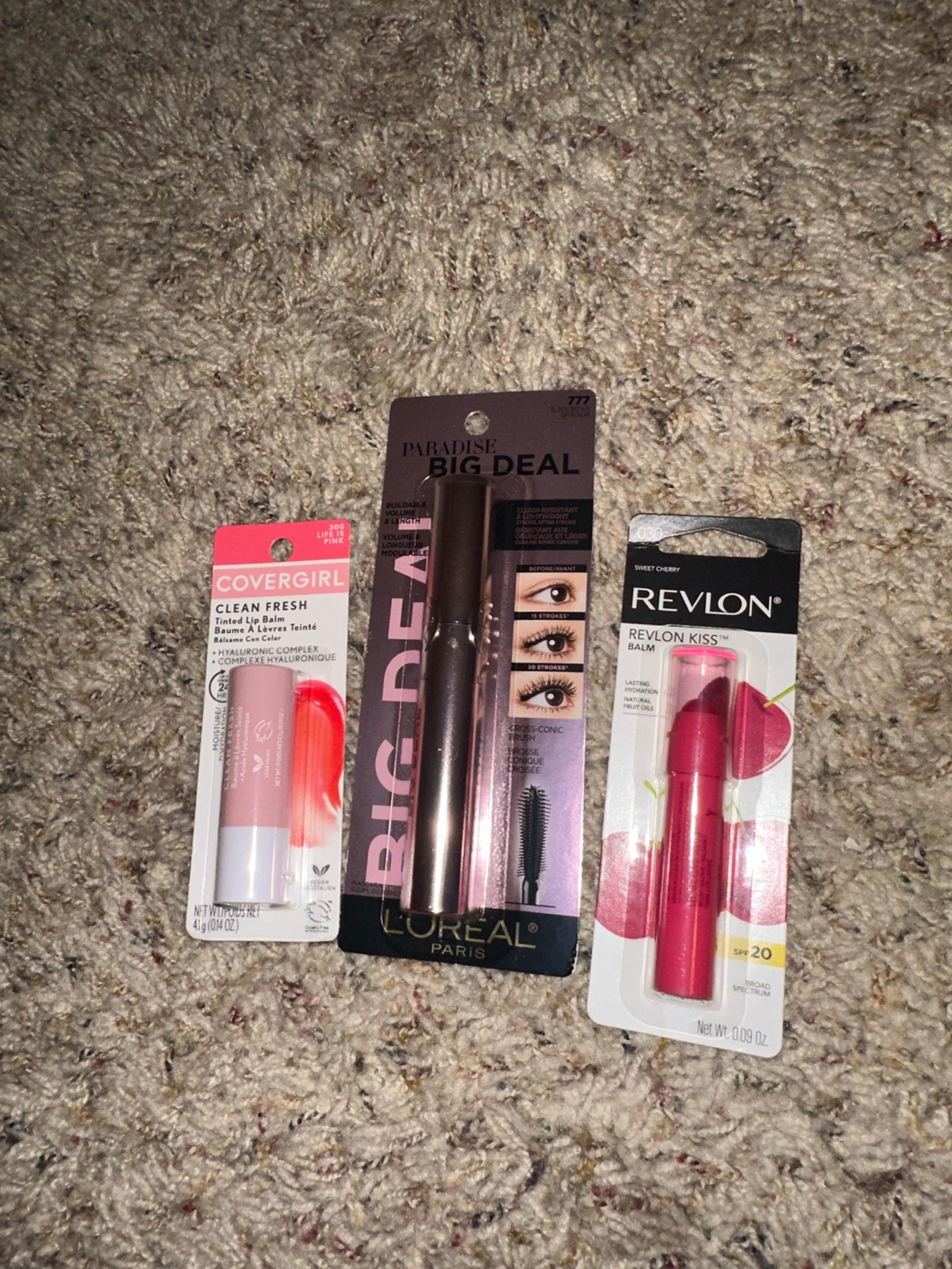 3 piece excellent makeup bundle L’Oréal Paris iconic mascara,revlon covergirl