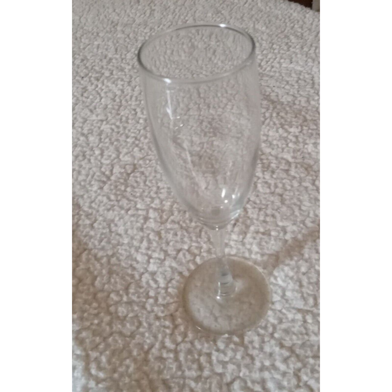 4 VINTAGE CLEAR CRYSTAL CHAMPAGNE FLUTES 8 3/4 TALL