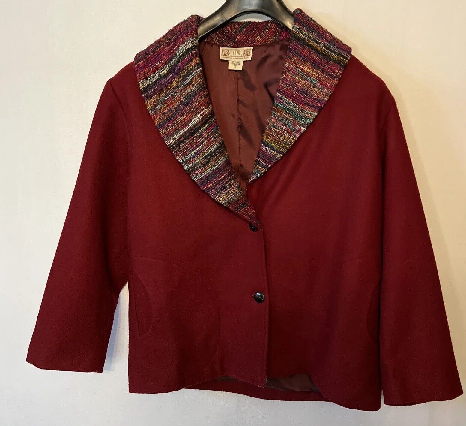 Vintage Chantik Women’s Rare Unique Wool Jacket Handcrafted In Kathmandu Nepal