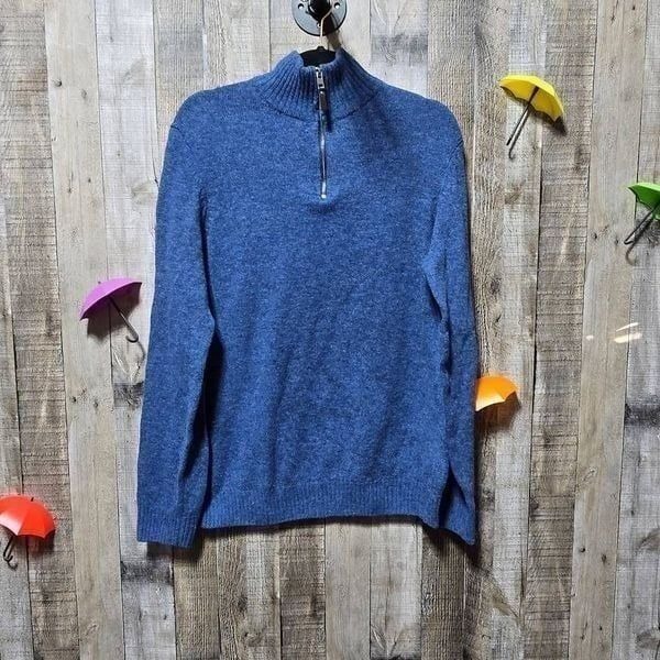 M&S Mark's & Spencer Blue Mix Rich Lambswool Sweatshirt