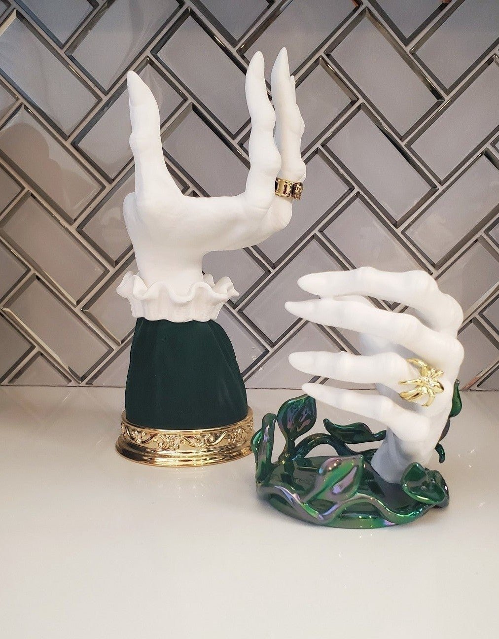 Bath and body works Halloween 2022 Witch hand candle holder and soap dispenser