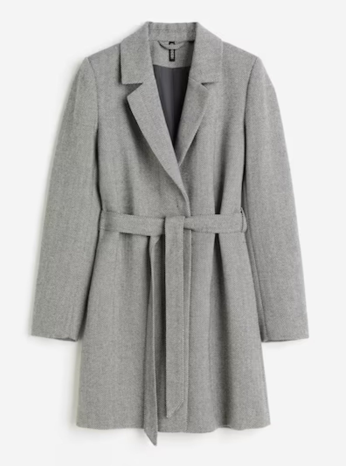 H&M Gray Tie Belt Coat