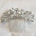 Vintage Silver Floral Rhinestone Comb