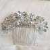 Vintage Silver Floral Rhinestone Comb