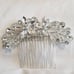 Vintage Silver Floral Rhinestone Comb