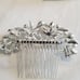 Vintage Silver Floral Rhinestone Comb